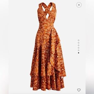J. Crew Cross-back Ruffle-hem Dress